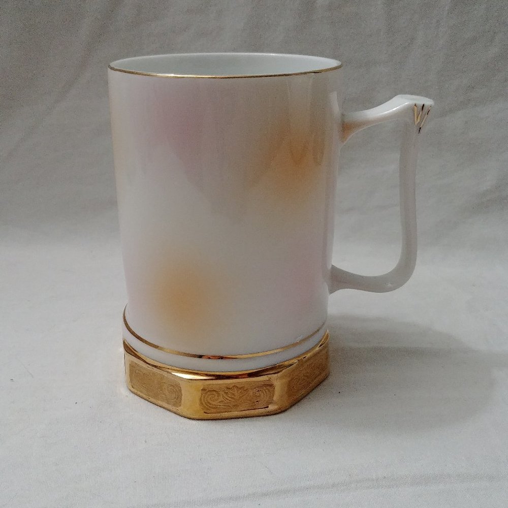 Pink Peach Watercolor with Gold Accents Mug Cup